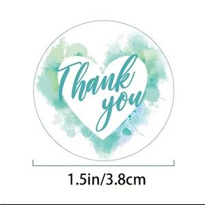 500pcs Thank You Stickers, Blue Fresh Pattern Round Stickers